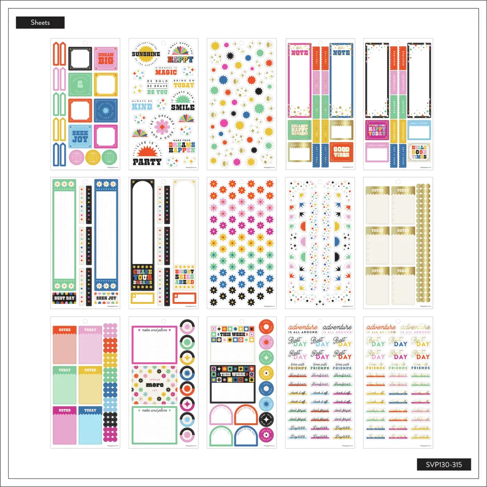Happy Planner Bright Pops stickers 890 autocollants Classic