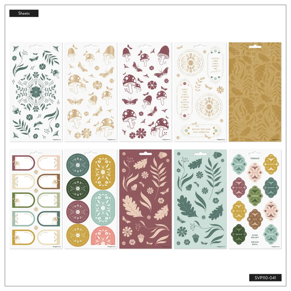 Happy Planner Woodland Whispers stickers 10 feuilles