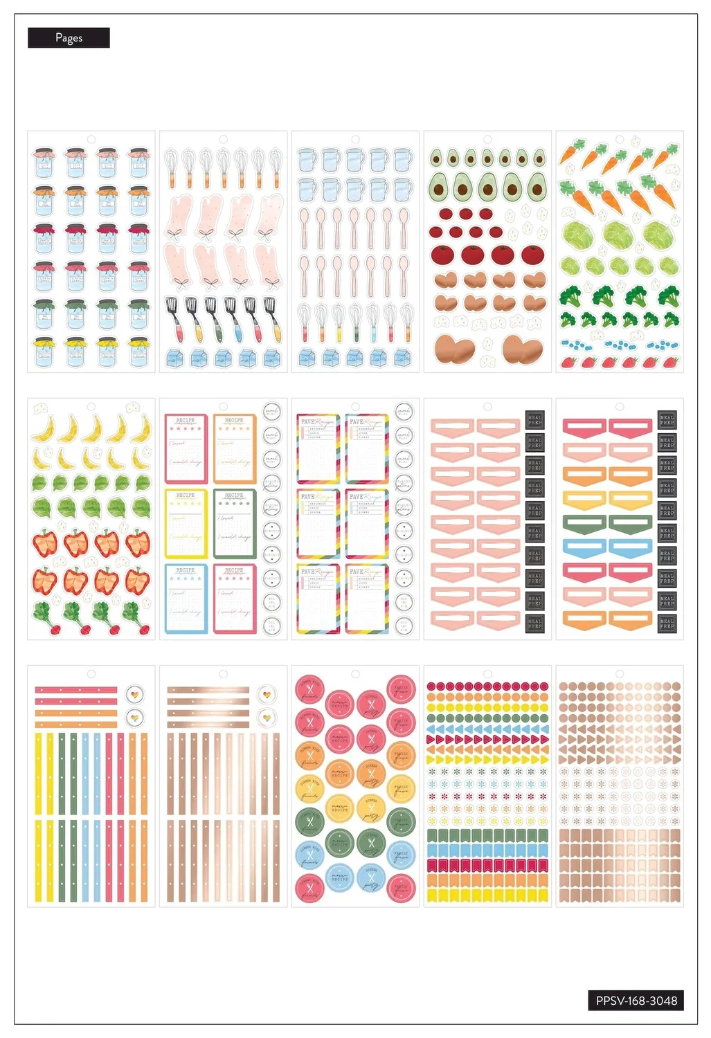 Happy Planner Recipe stickers cuisine 1282 pièces