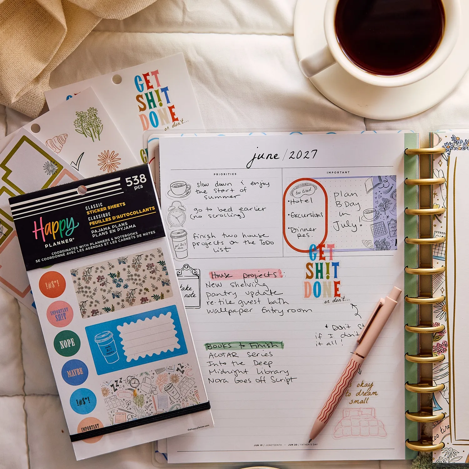 Happy Planner Pajama Plans Value Pack stickers classic