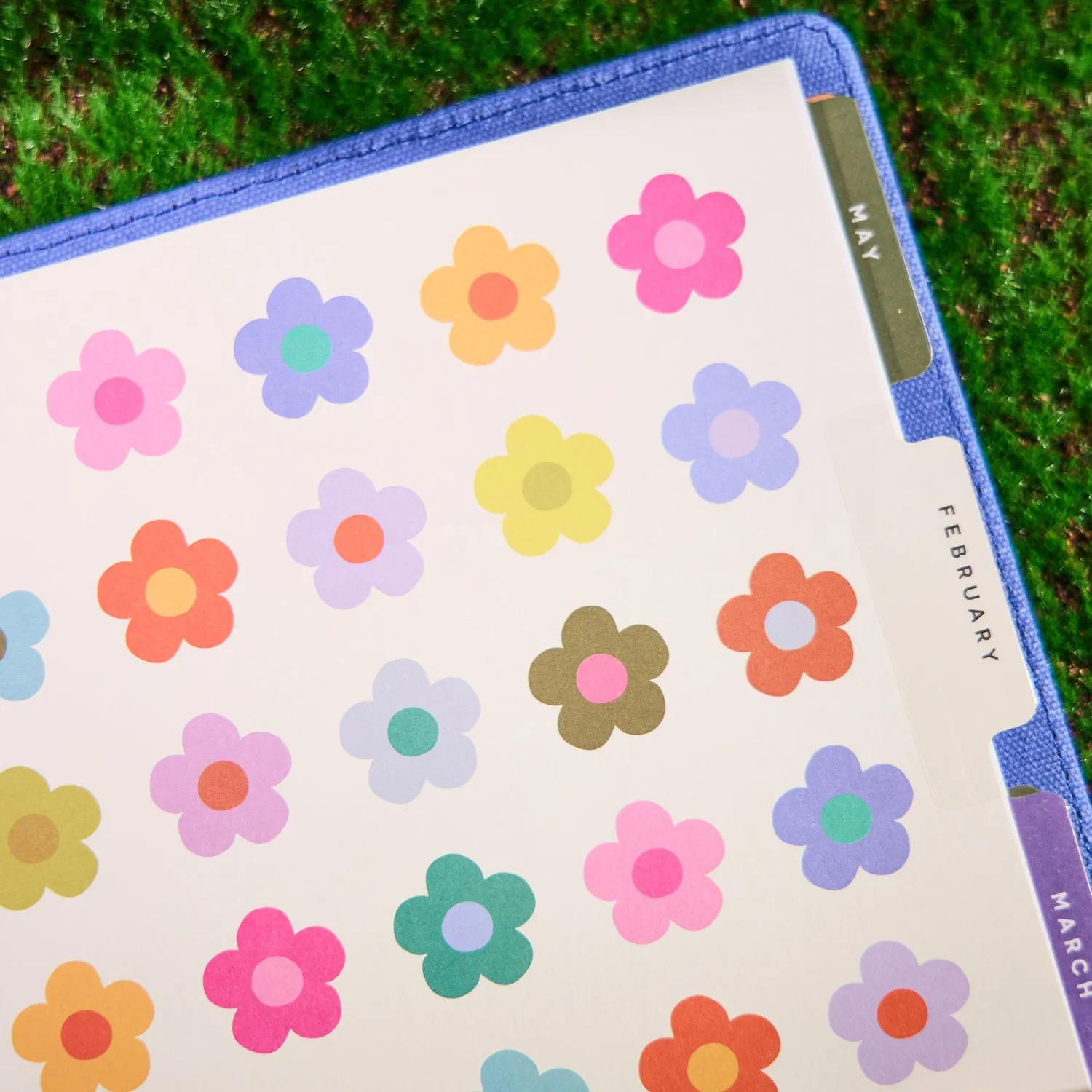 Happy Planner Florescent Florals agenda vertical 2026 Classic brodé