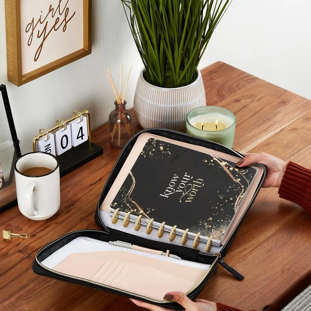Happy Planner Black & Blush pochette zippée Classic