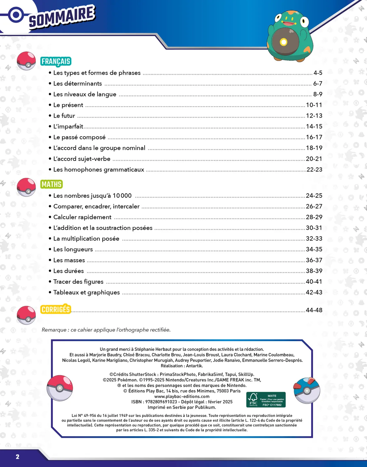 Les Incollables Pokémon Toute mon année CE2 soutien scolaire