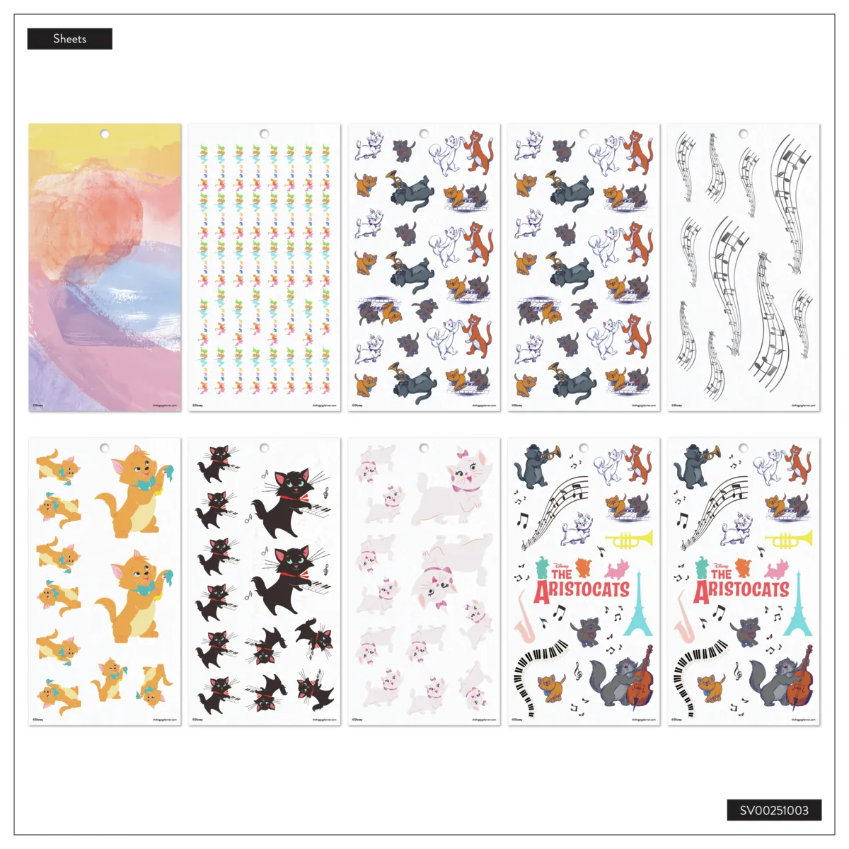 Happy Planner Disney Aristocats stickers value pack 428