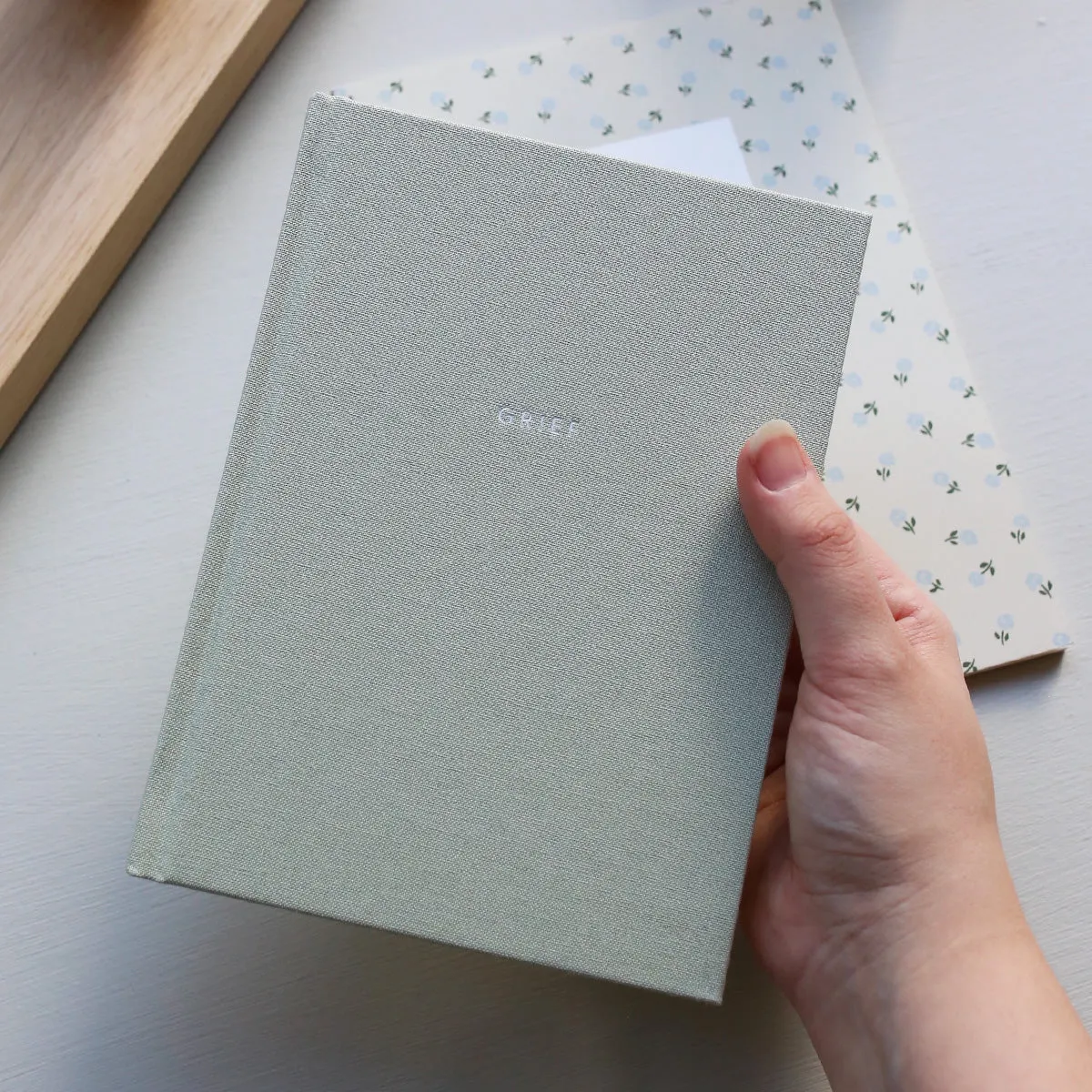 Kartotek Grief Journal carnet deuil vert sauge