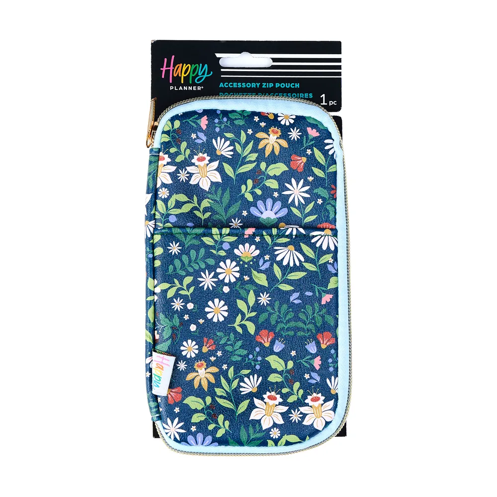 Happy Planner Forest Flowers pochette zippée élastique fleurs