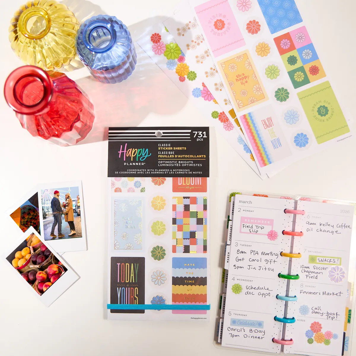 Happy Planner Optimistic Brights stickers Classic 30 planches 731