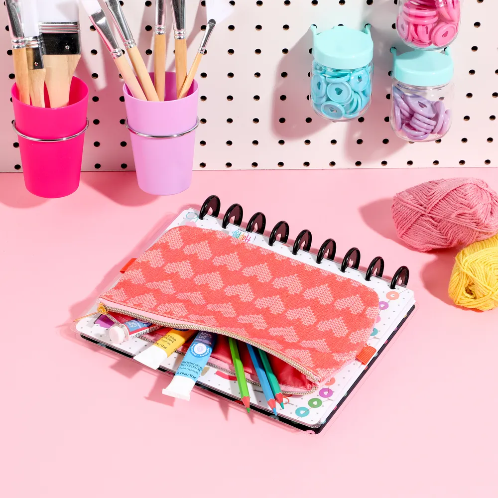 Happy Planner Miss Maker trousse à crayons élastique cœurs