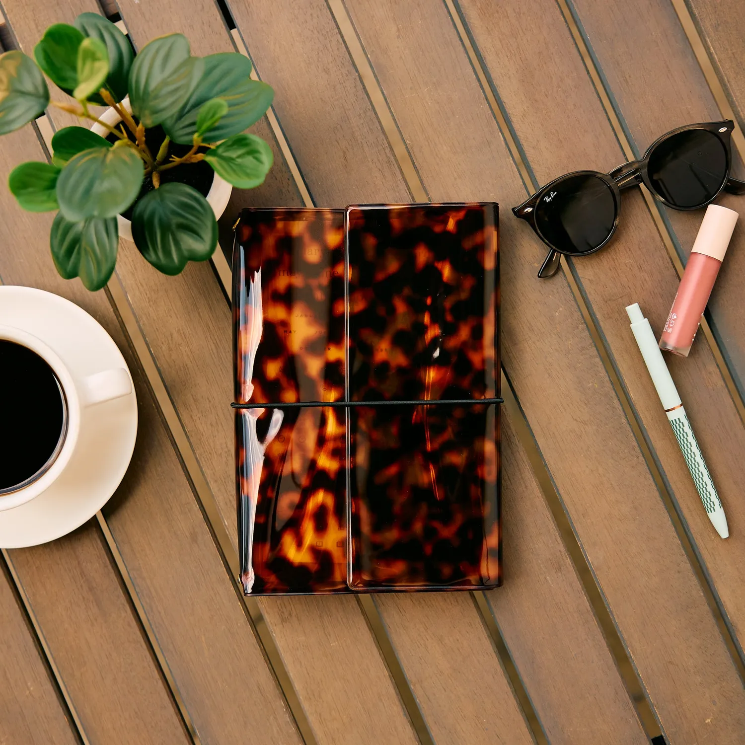 Happy Planner Amber Tortoise folio A5 rechargeable écaille