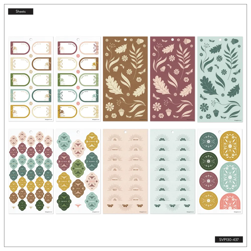 Happy Planner Woodland Whispers carnet stickers Classic 557 nature
