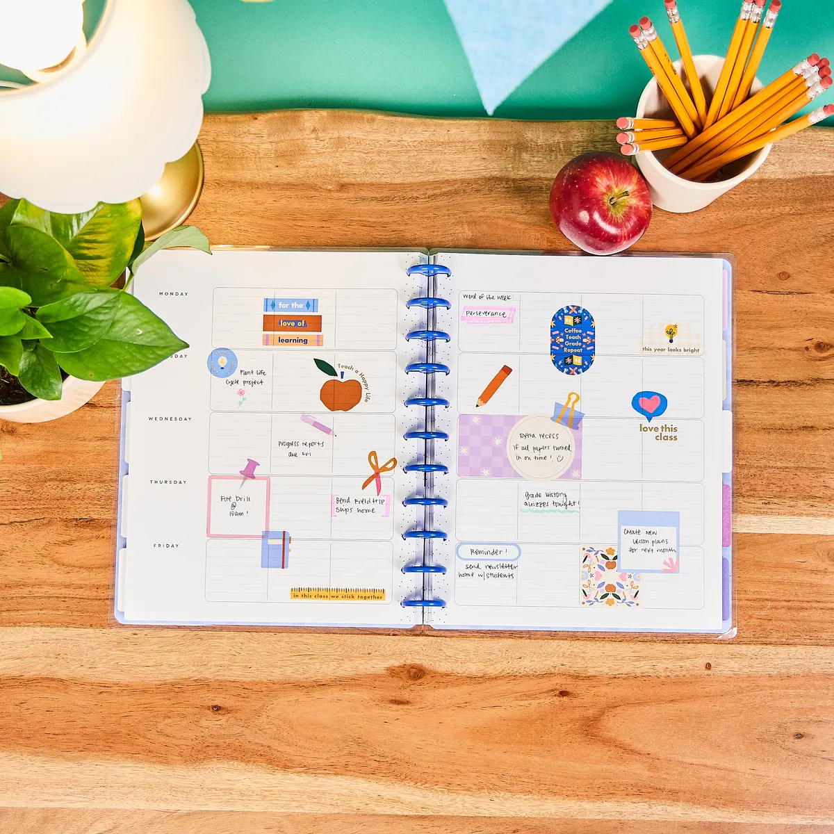 Happy Planner Heart Work agenda enseignant big non daté 12 mois