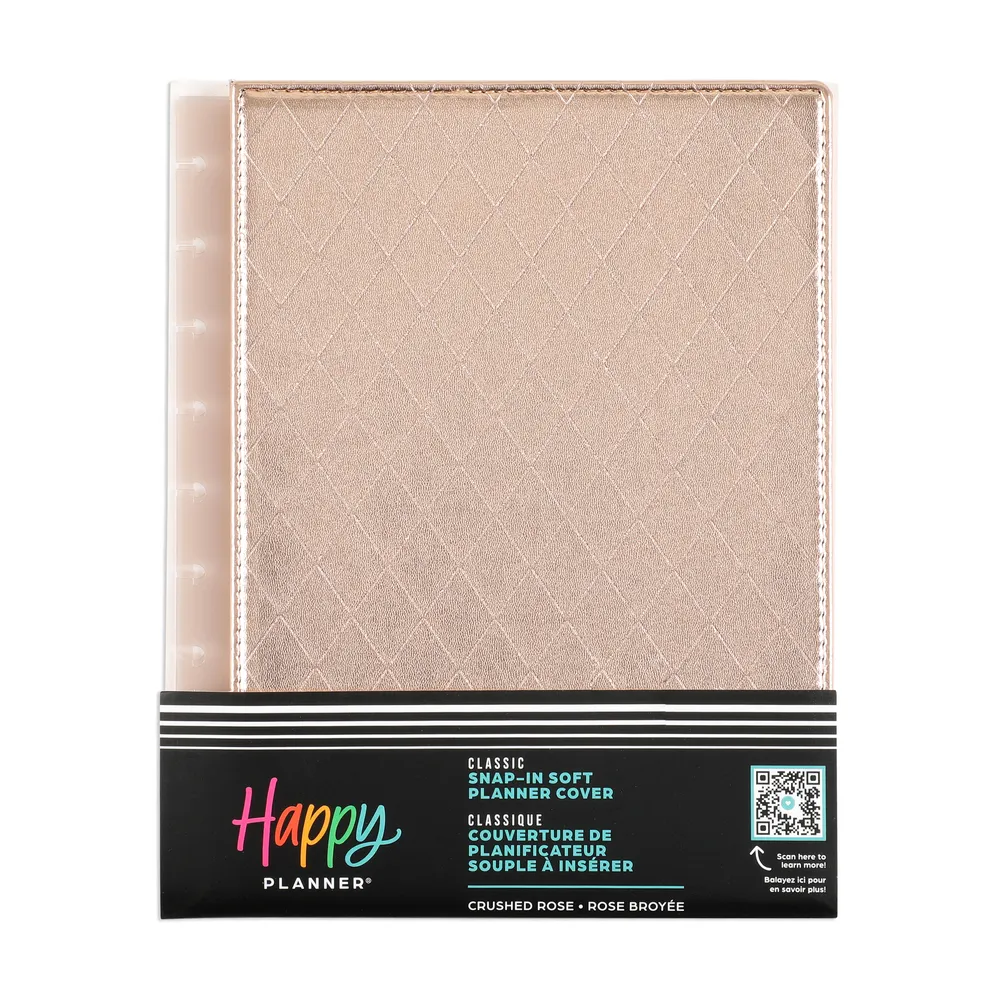 Happy Planner Classic couverture Crushed Rose souple simili cuir rose