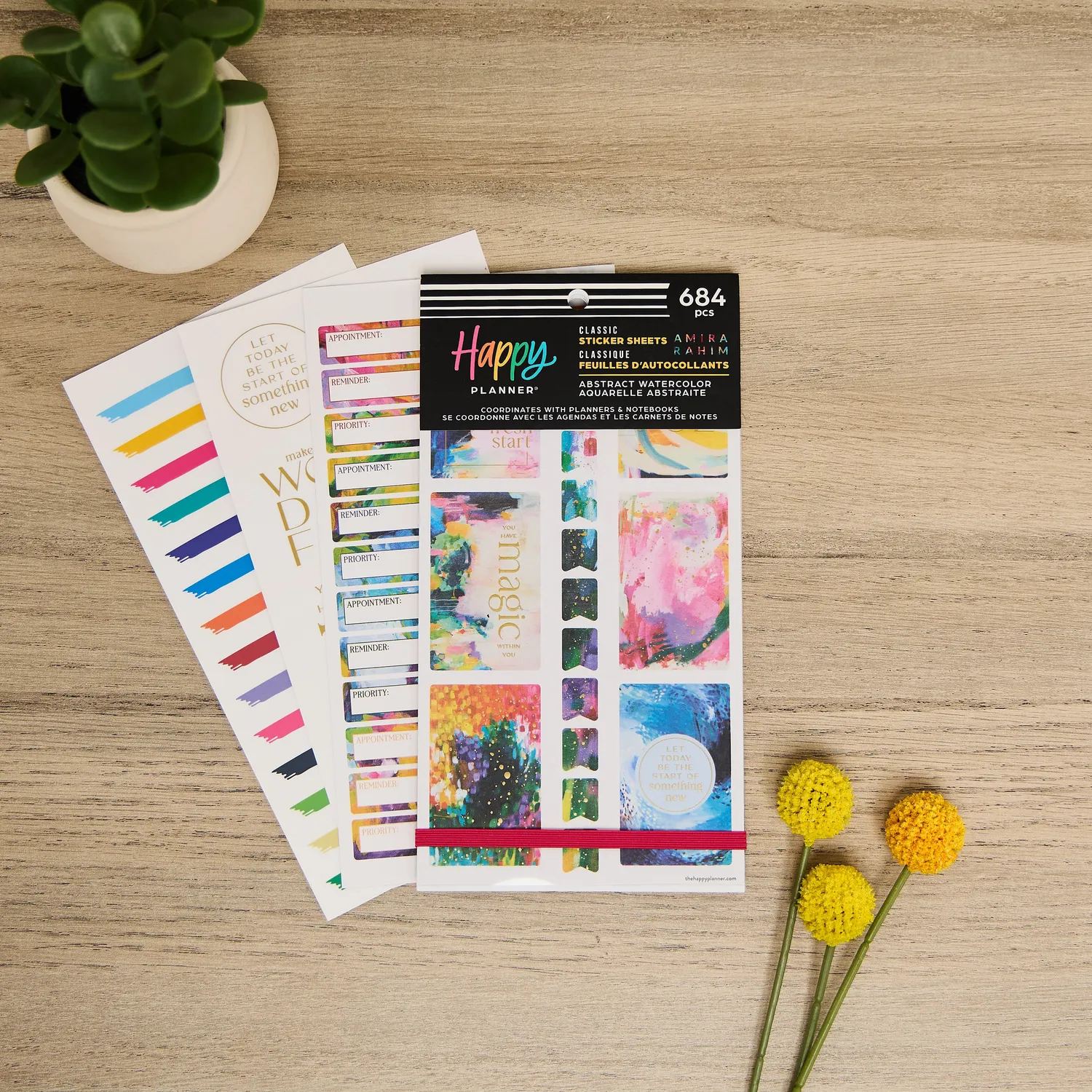 Happy Planner Abstract Watercolor stickers value pack 684