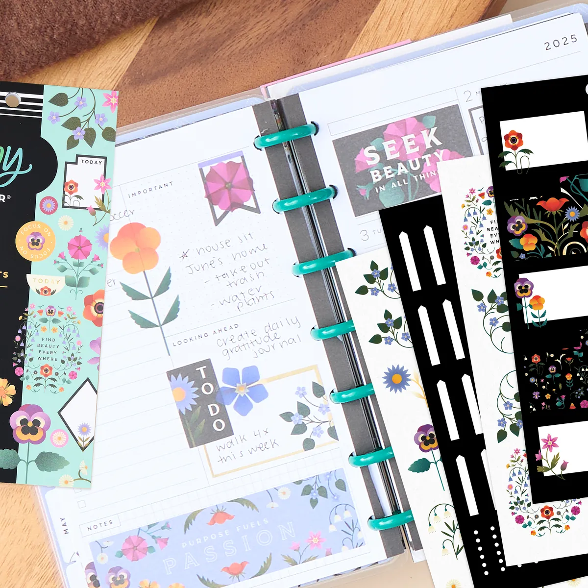 Happy Planner Radiant Garden Mini stickers fleurs 826