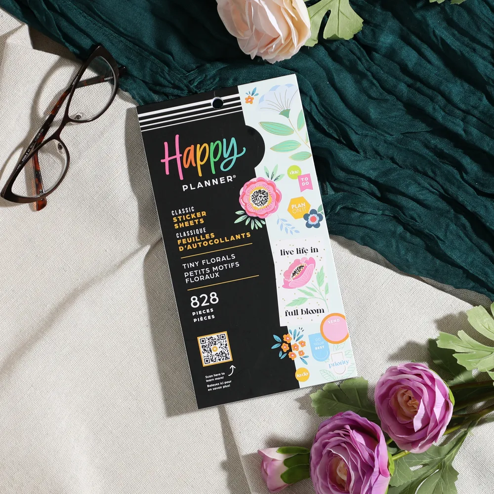 Happy Planner Tiny Florals autocollants 828 fleurs 30 feuilles