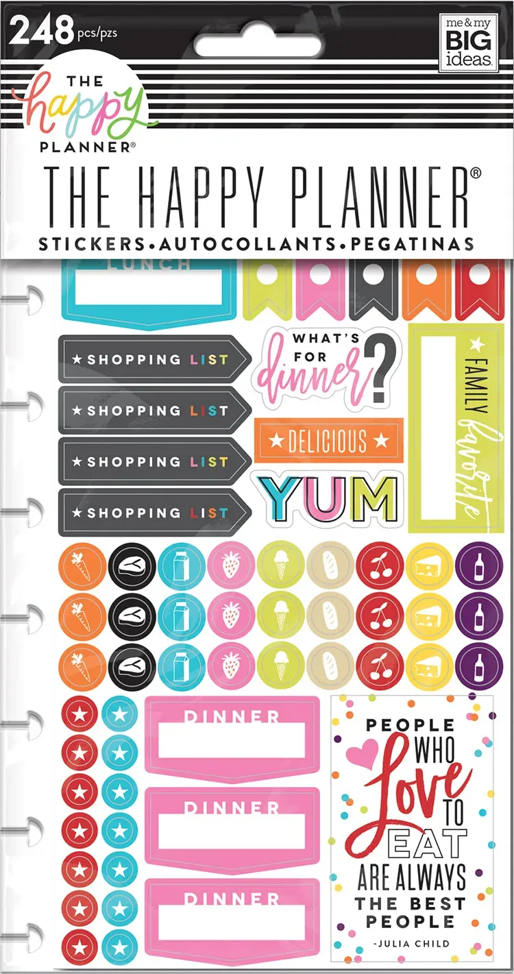 Happy Planner What's for Dinner stickers repas menu 248 pièces