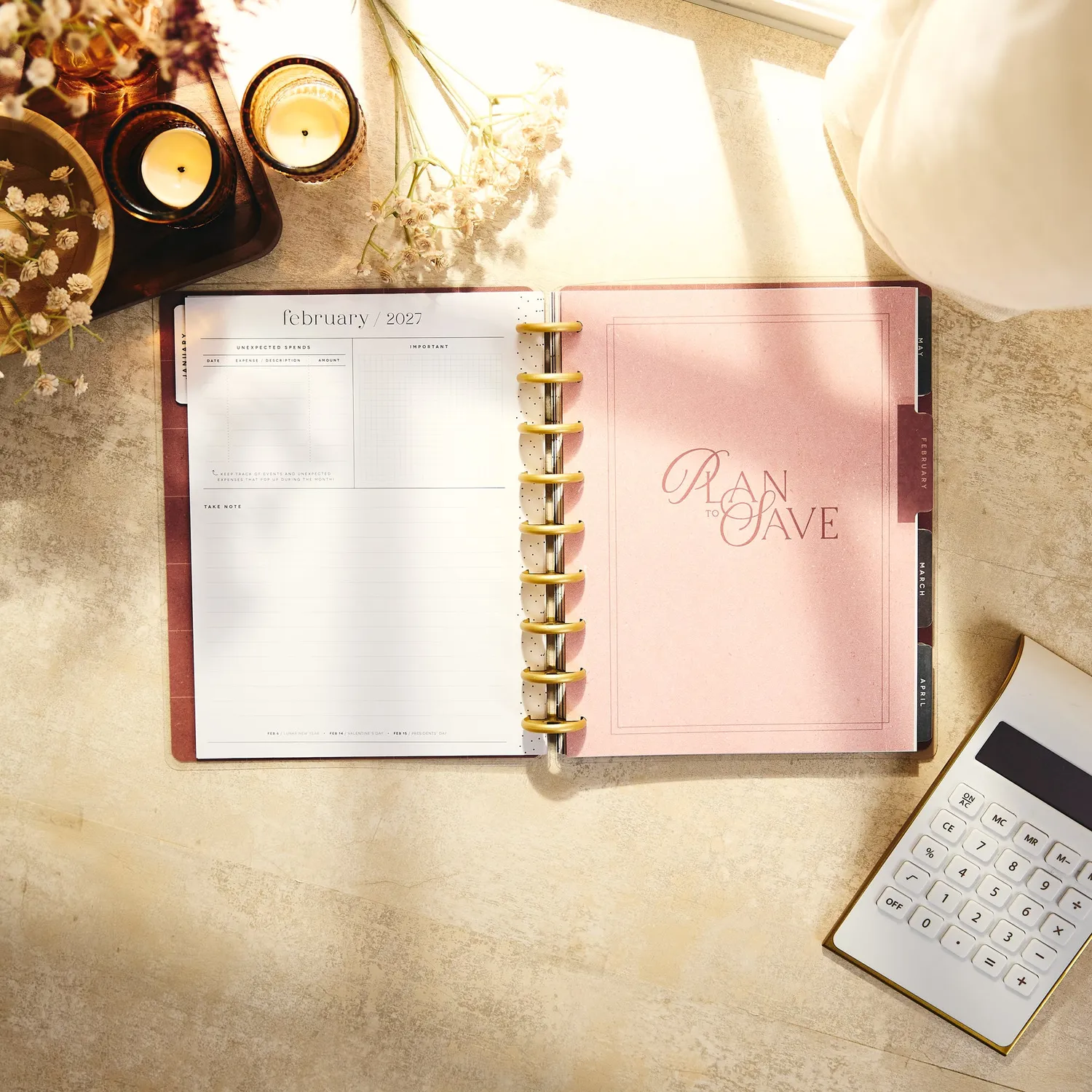 Happy Planner Amber & Oak planner budget 2027 Classic 12 mois