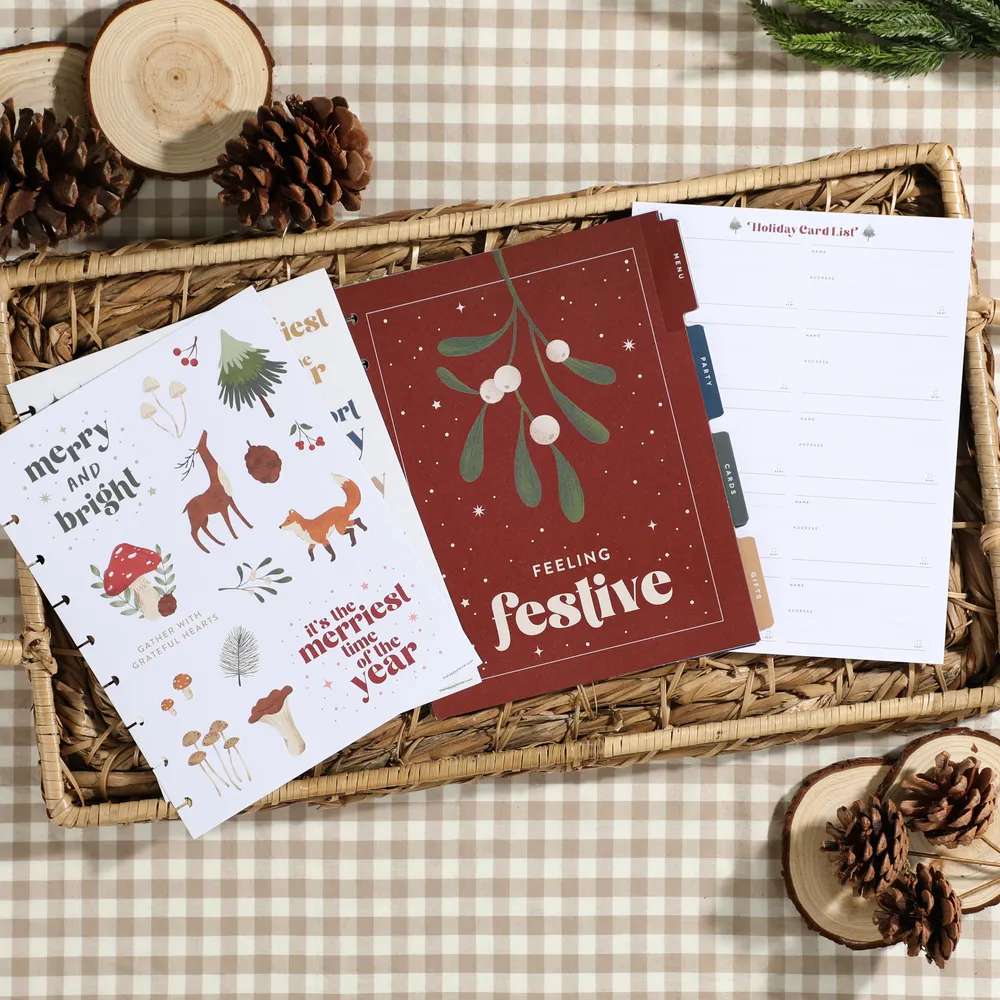 Happy Planner Woodland Seasons Christmas recharge 4 mois Noël
