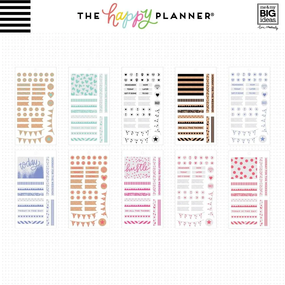 Happy Planner Paper Glitter stickers 473 pièces pailletées