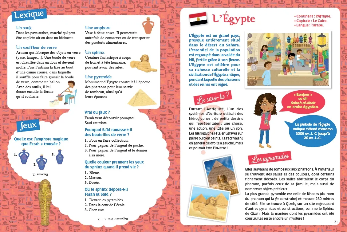 Frigobloc Minimiki Farah promesse du sphinx livre Égypte