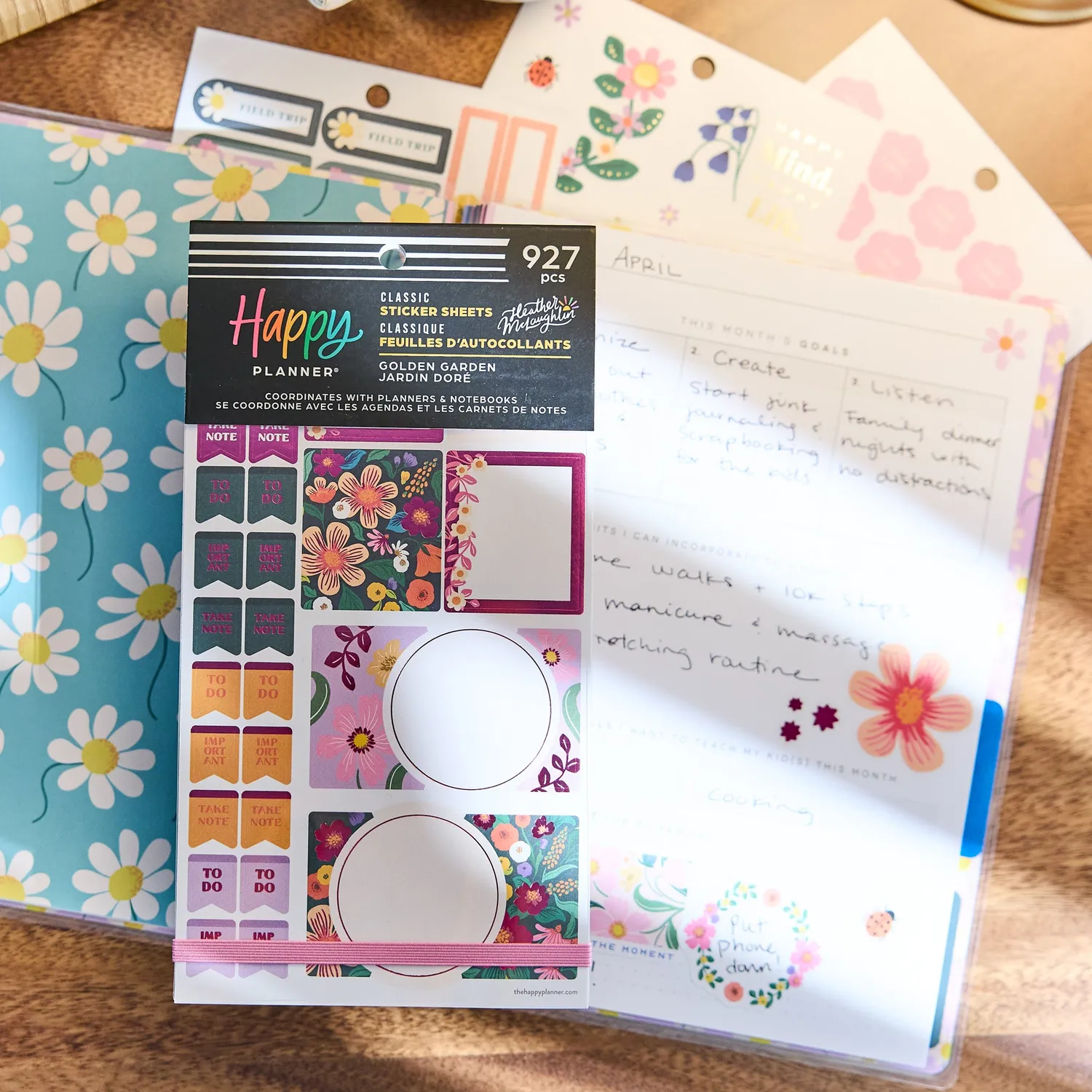 Happy Planner Golden Garden Mom stickers doré 30 planches maman