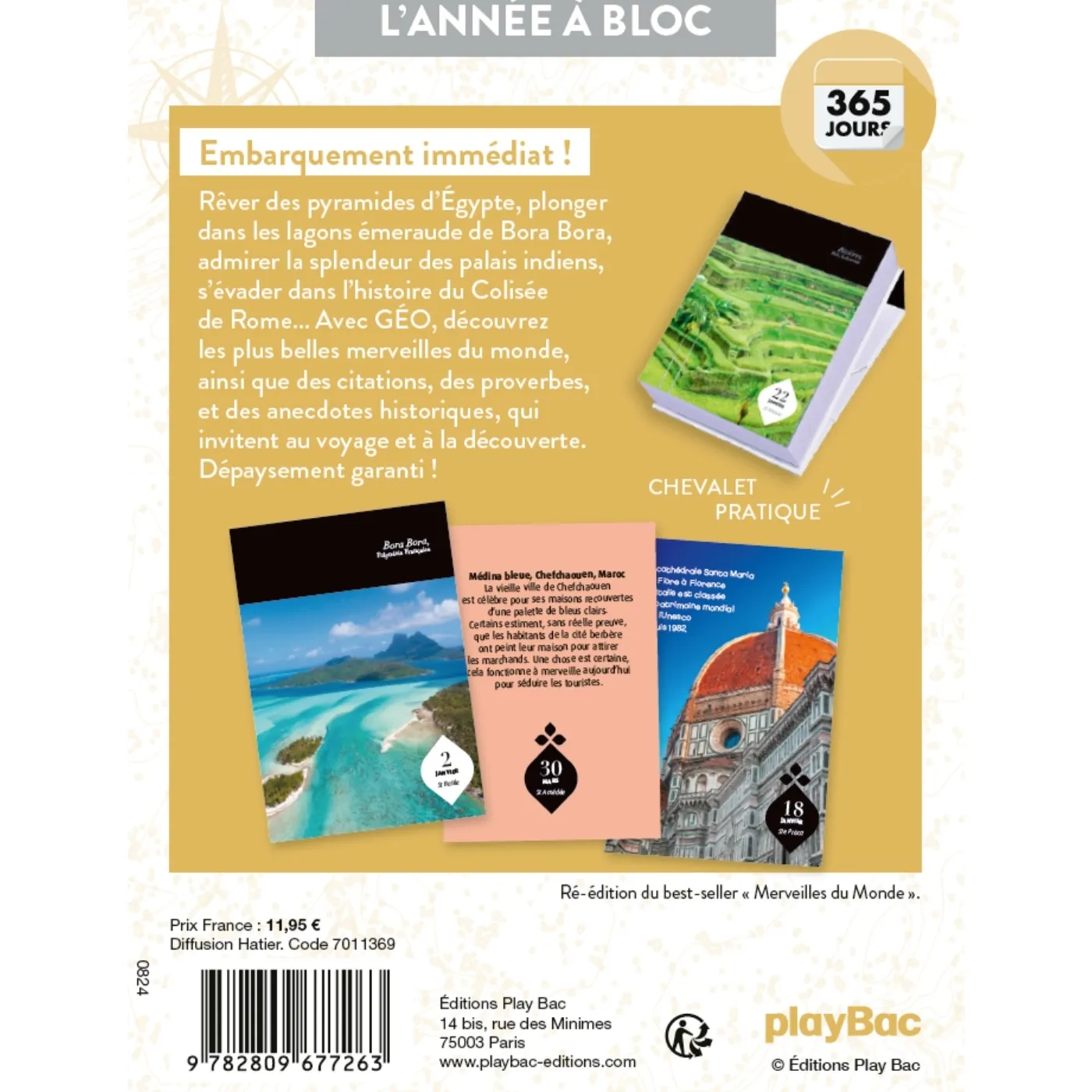 Frigobloc Géo Merveilles du Monde calendrier à bloc 365 jours