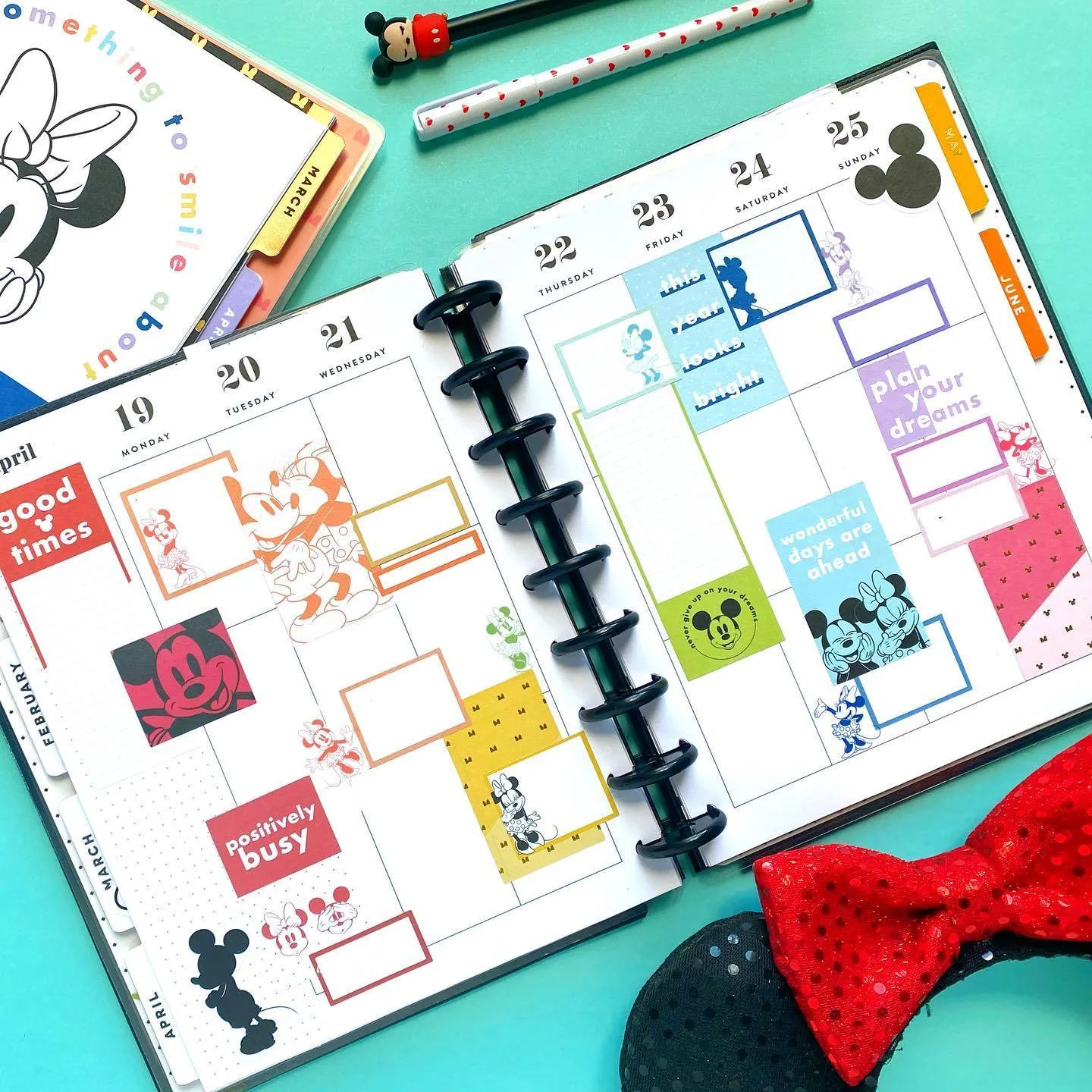 Happy Planner Mickey Minnie Color Block stickers x477