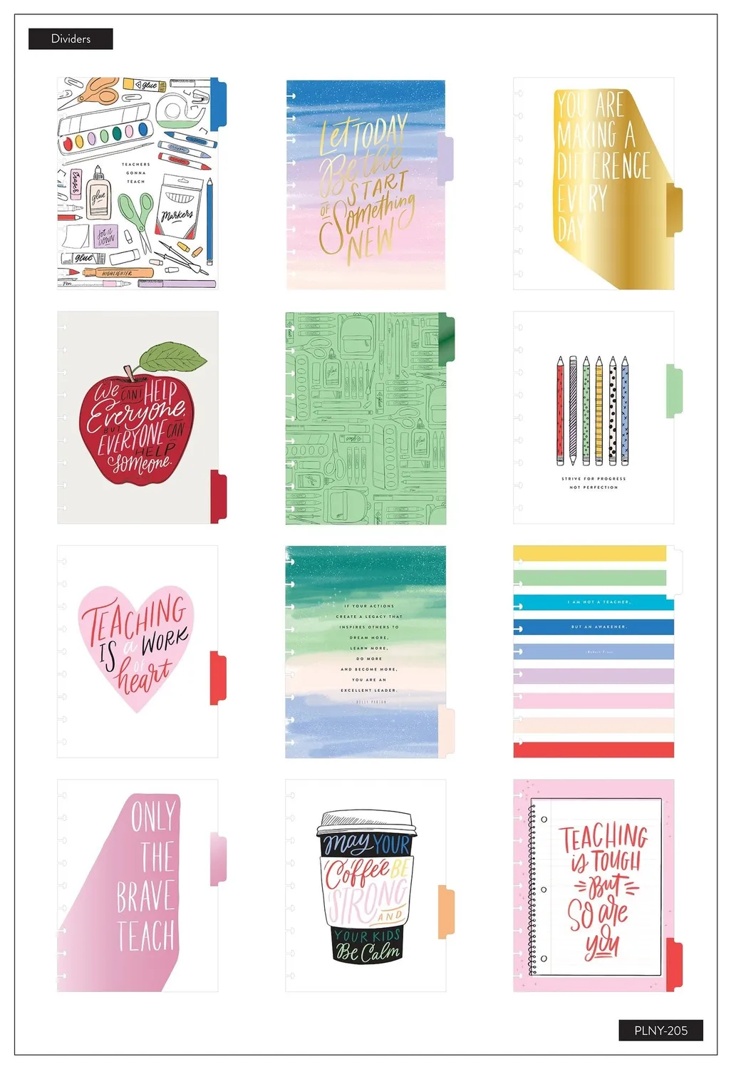 Happy Planner School Days agenda professeur non daté 12 mois