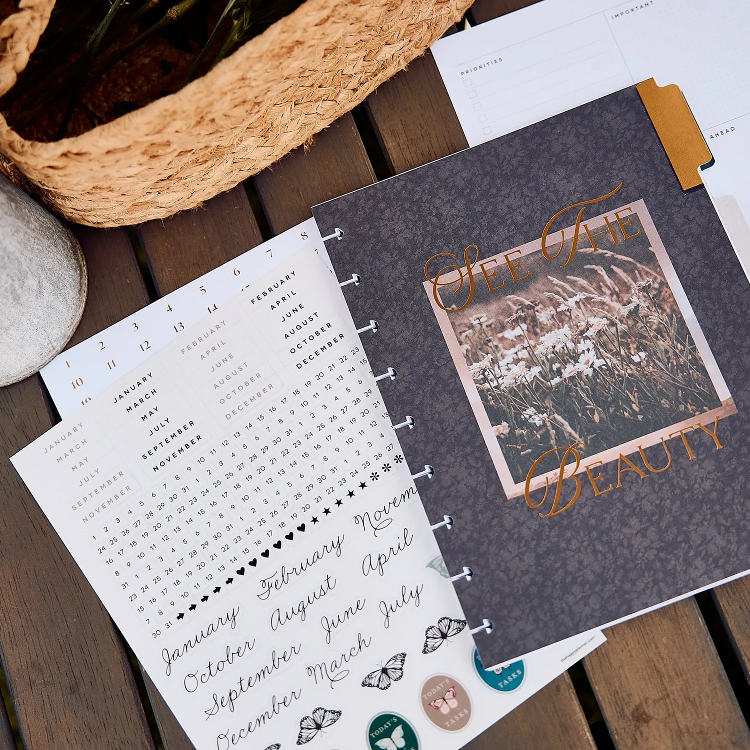 Happy Planner Shadow Fields recharge agenda Classic 6 mois