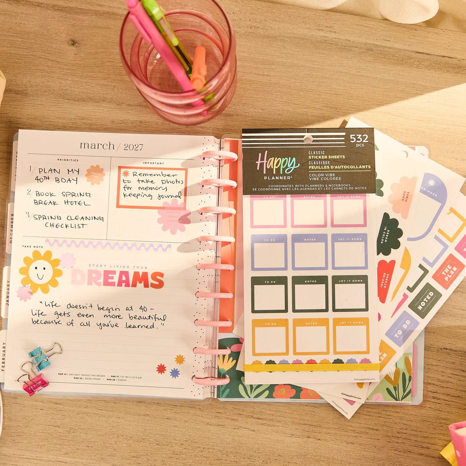 Happy Planner Color Vibe carnet stickers 30 planches couleur