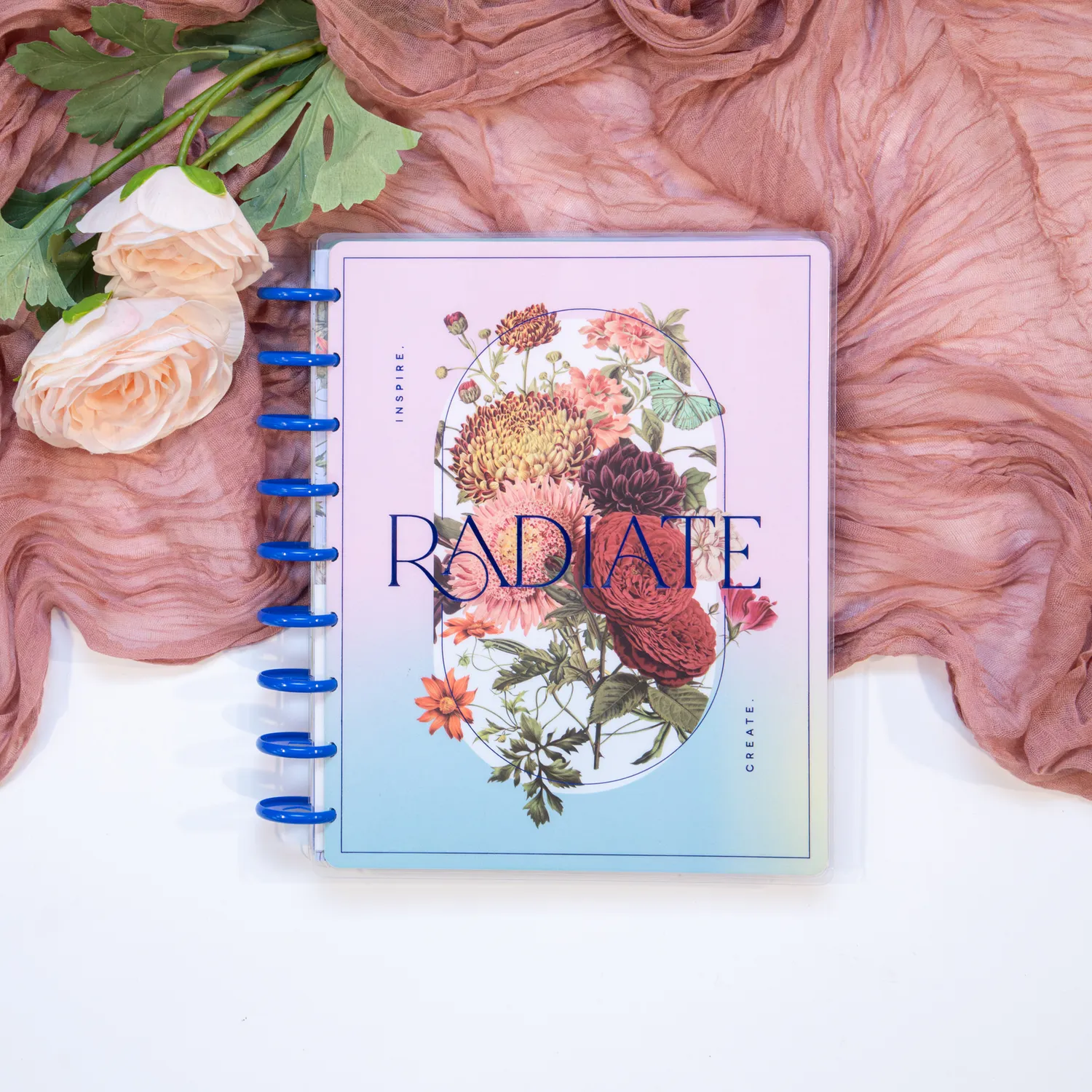 Happy Planner Seeds of Joy agenda dashboard 12 mois non daté floral
