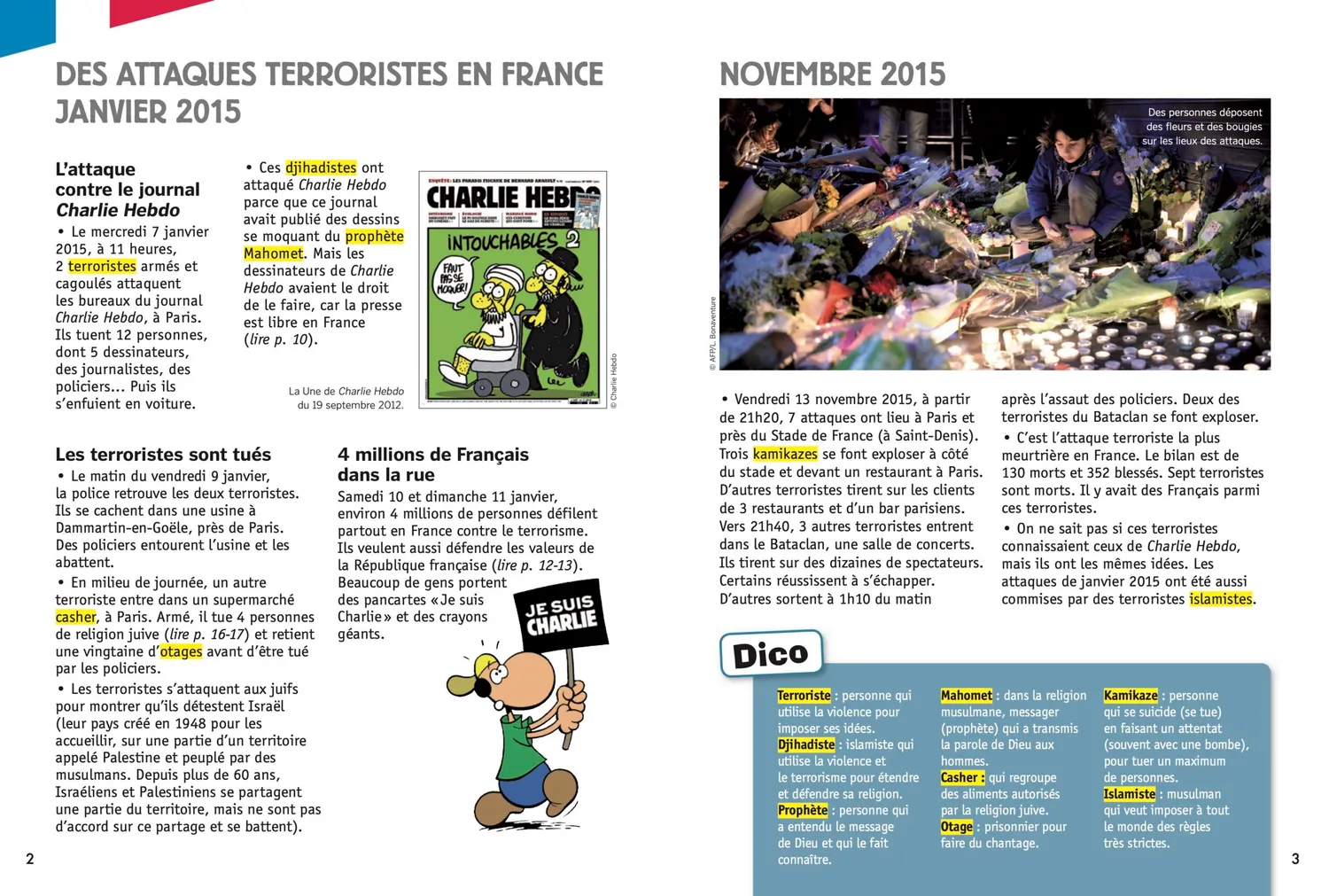 Frigobloc Mon Quotidien attentats livre expliqué enfants