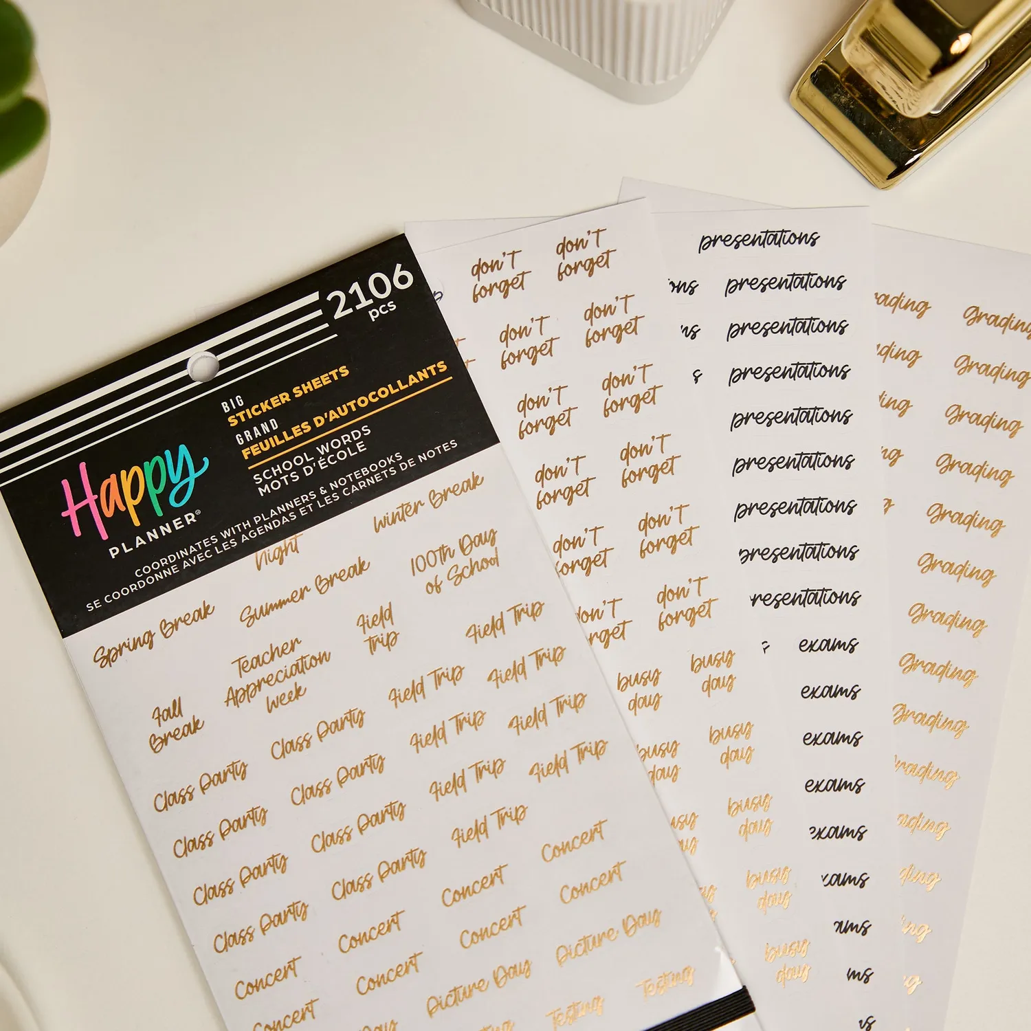 Happy Planner School Words stickers agenda Big école 30 feuilles