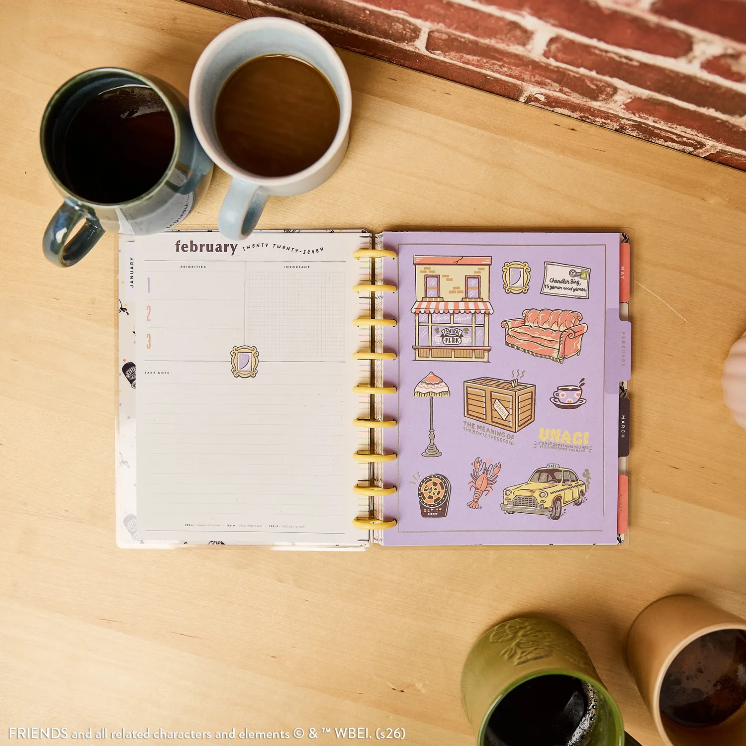 Happy Planner Friends 2027 agenda Classic dashboard 12 mois