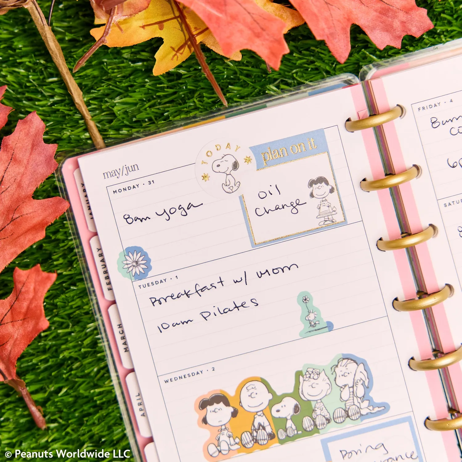 Happy Planner Peanuts agenda 2027 Mini horizontal 12 mois