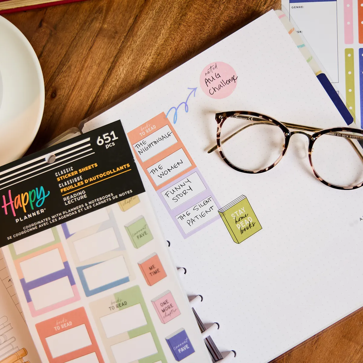 Happy Planner Reading Value Pack stickers lecture dorés 651 pièces
