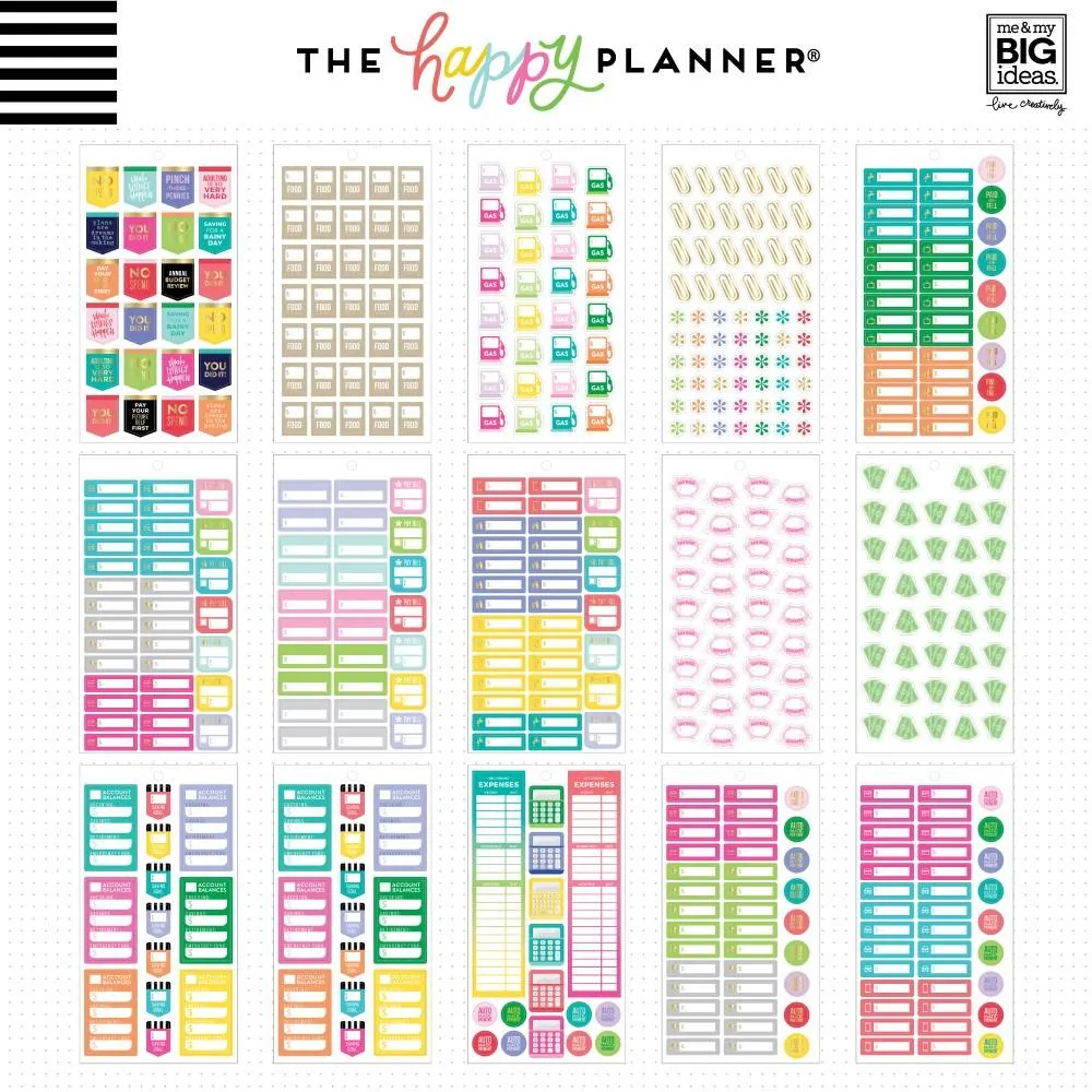 Happy Planner Fill In Budget stickers budget 30 planches 682