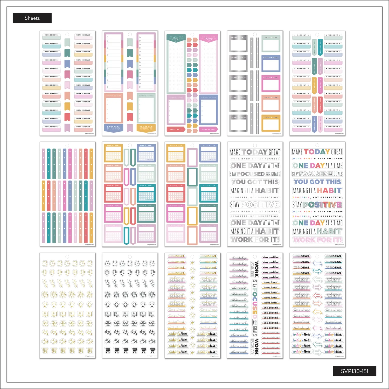 Happy Planner Essentials stickers trackers checklists 990