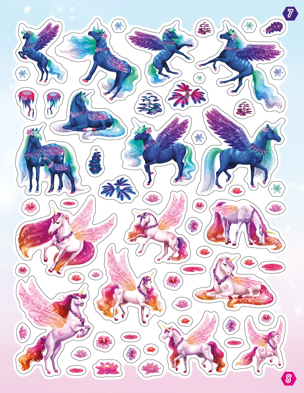Licornes de rêve Magie des fleurs cahier stickers 300 autocollants