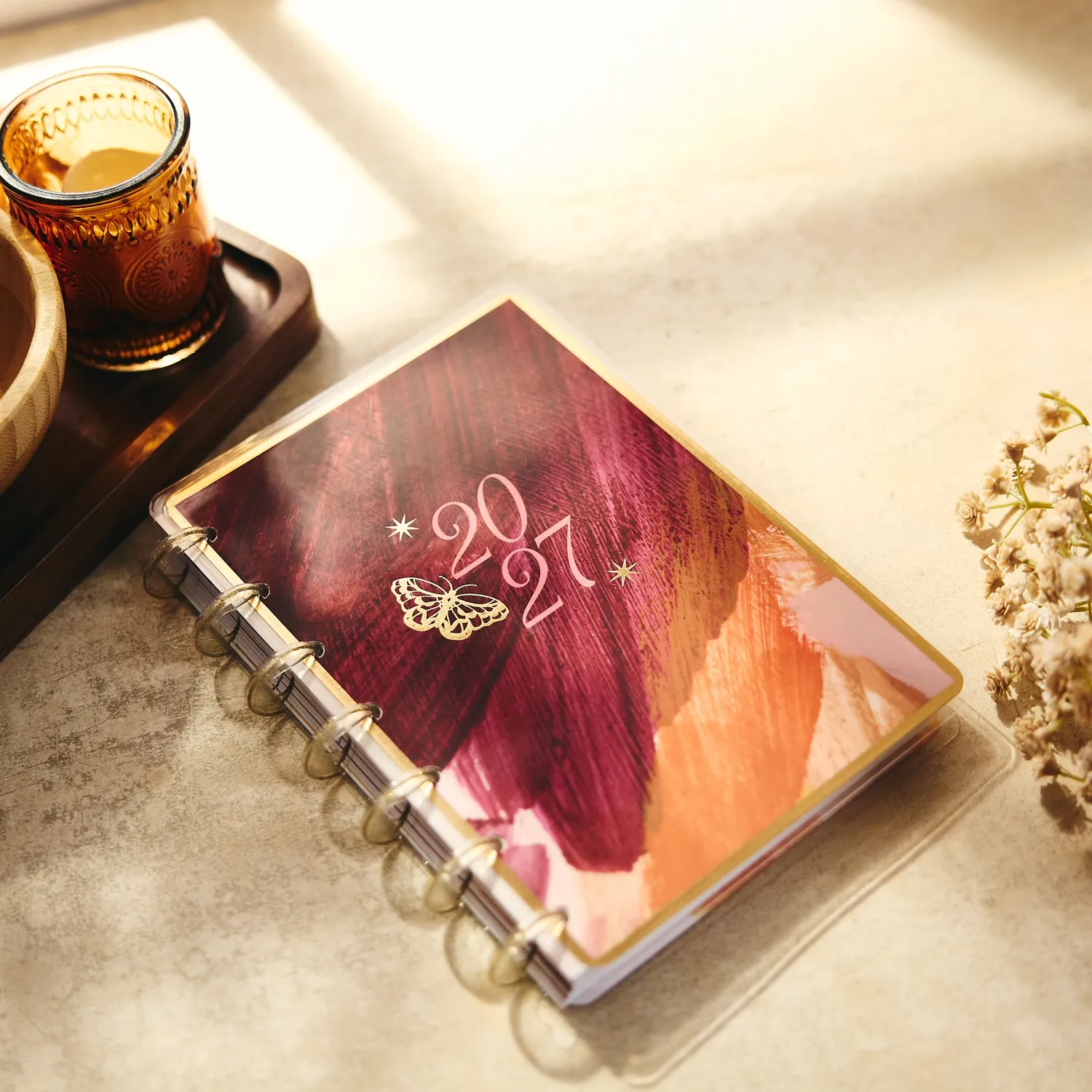Happy Planner Abstract Autumn agenda 2027 Mini horizontal 12 mois