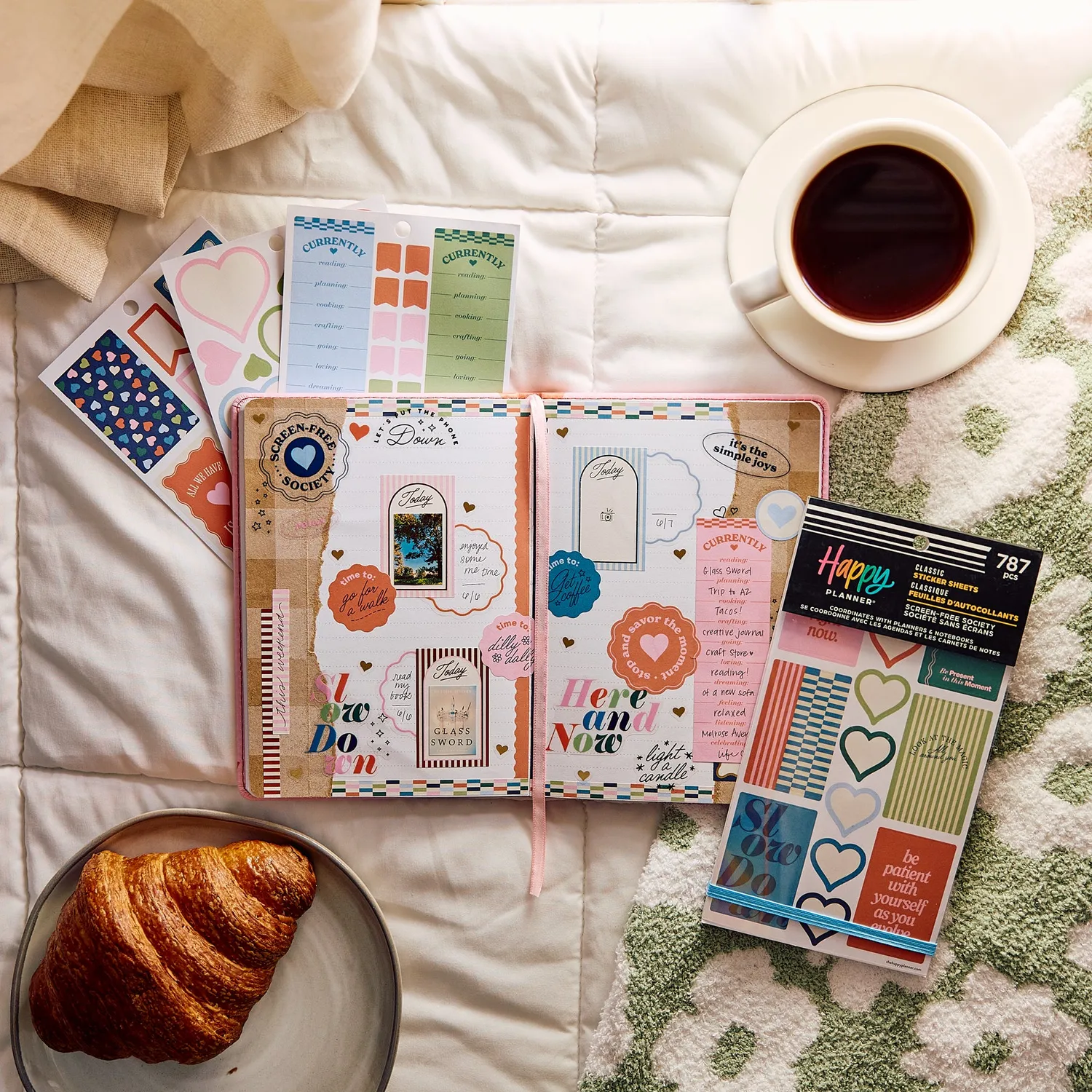 Happy Planner Screen Free Society stickers value pack 30 feuilles