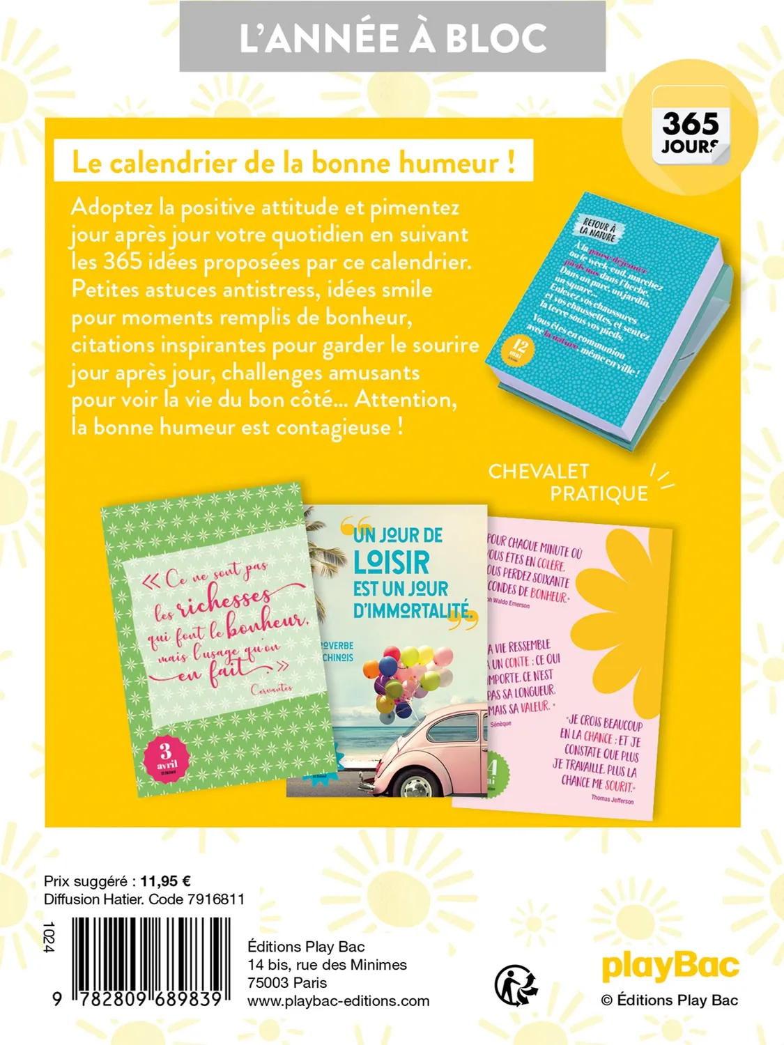 Frigobloc Idées Positives calendrier 365 jours année à bloc