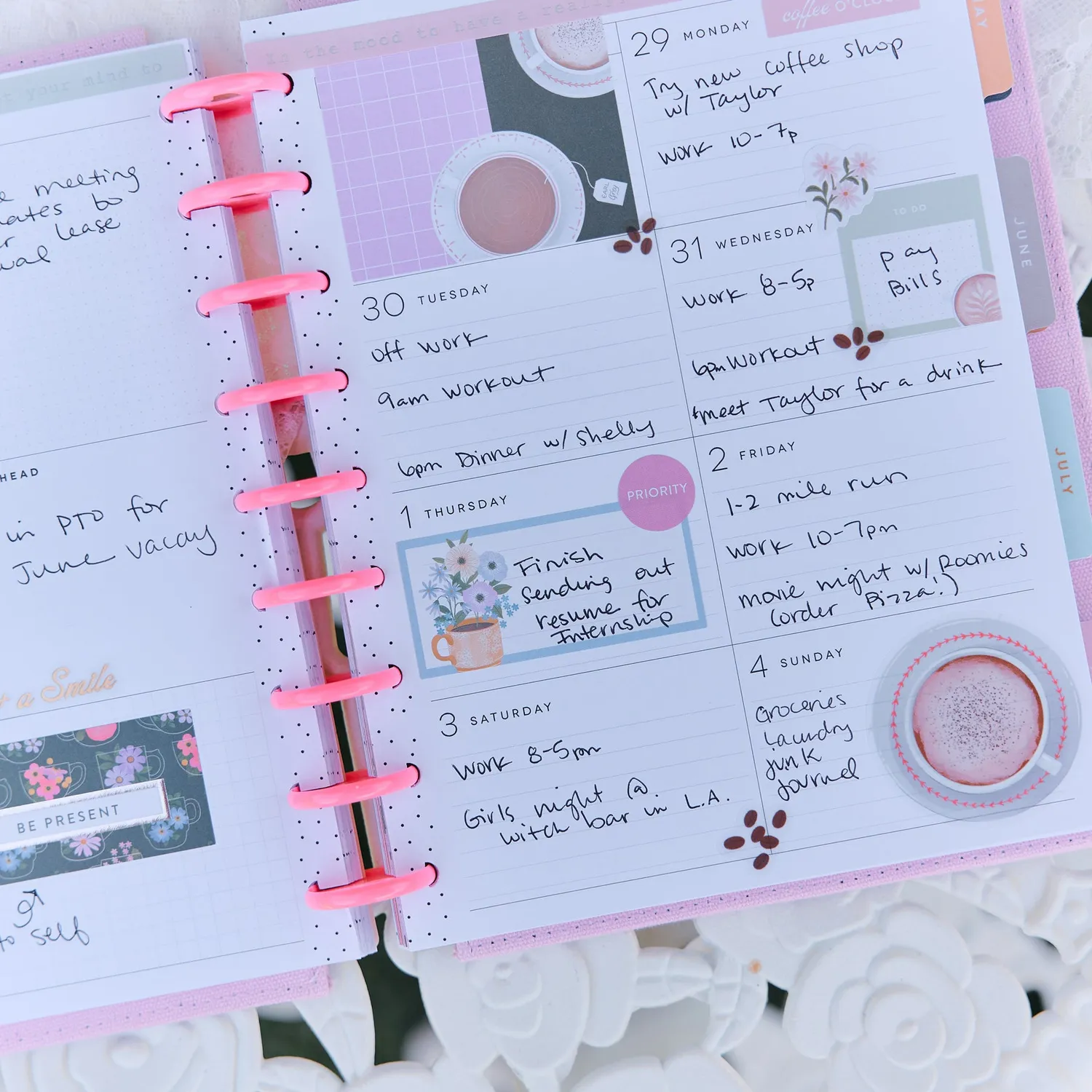 Happy Planner Petal Press agenda 2027 classic dashboard 12 mois