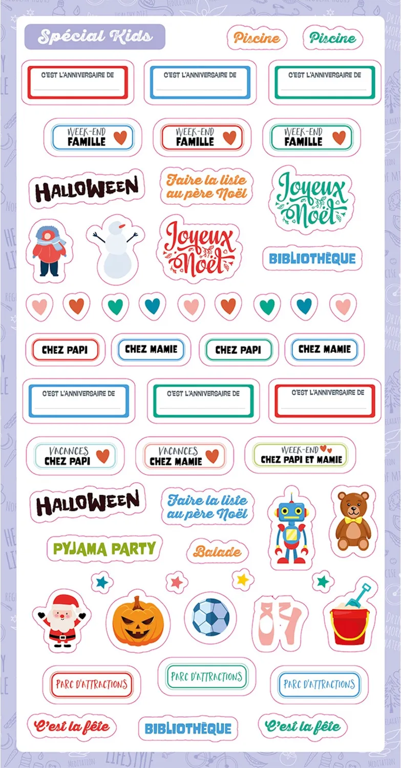 Frigobloc 600 stickers organisation familiale