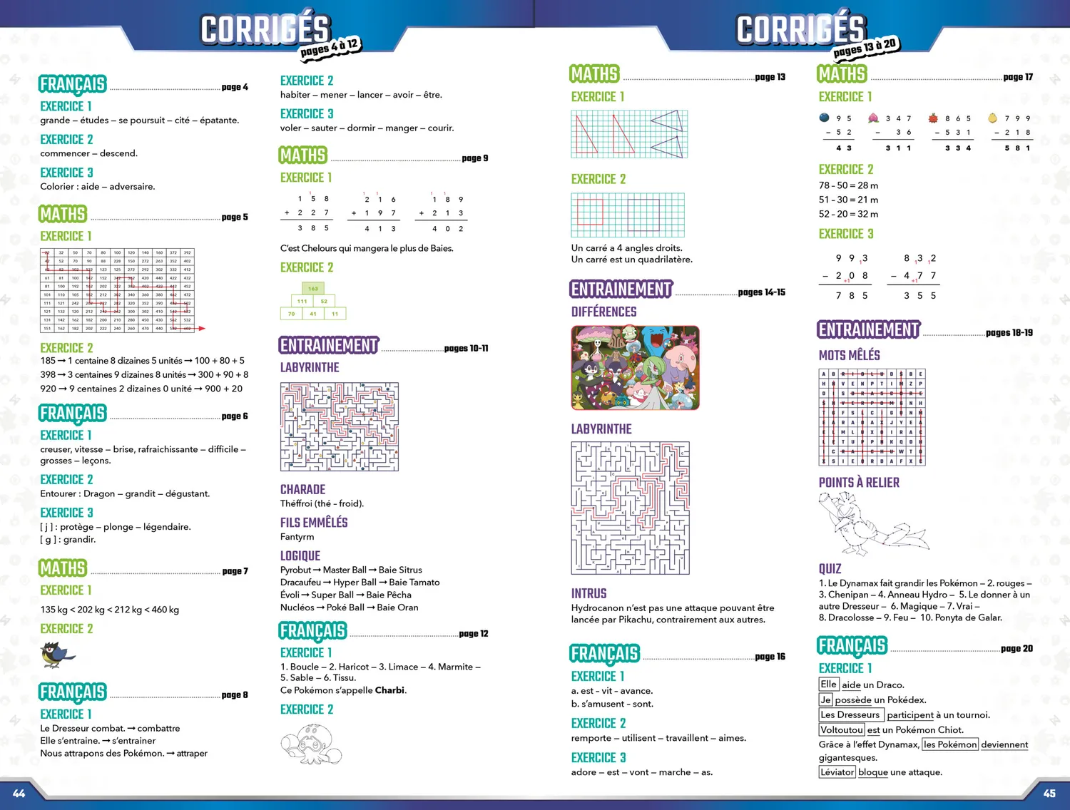Incollables Pokémon CE1 au CE2 cahier de vacances 7-8 ans