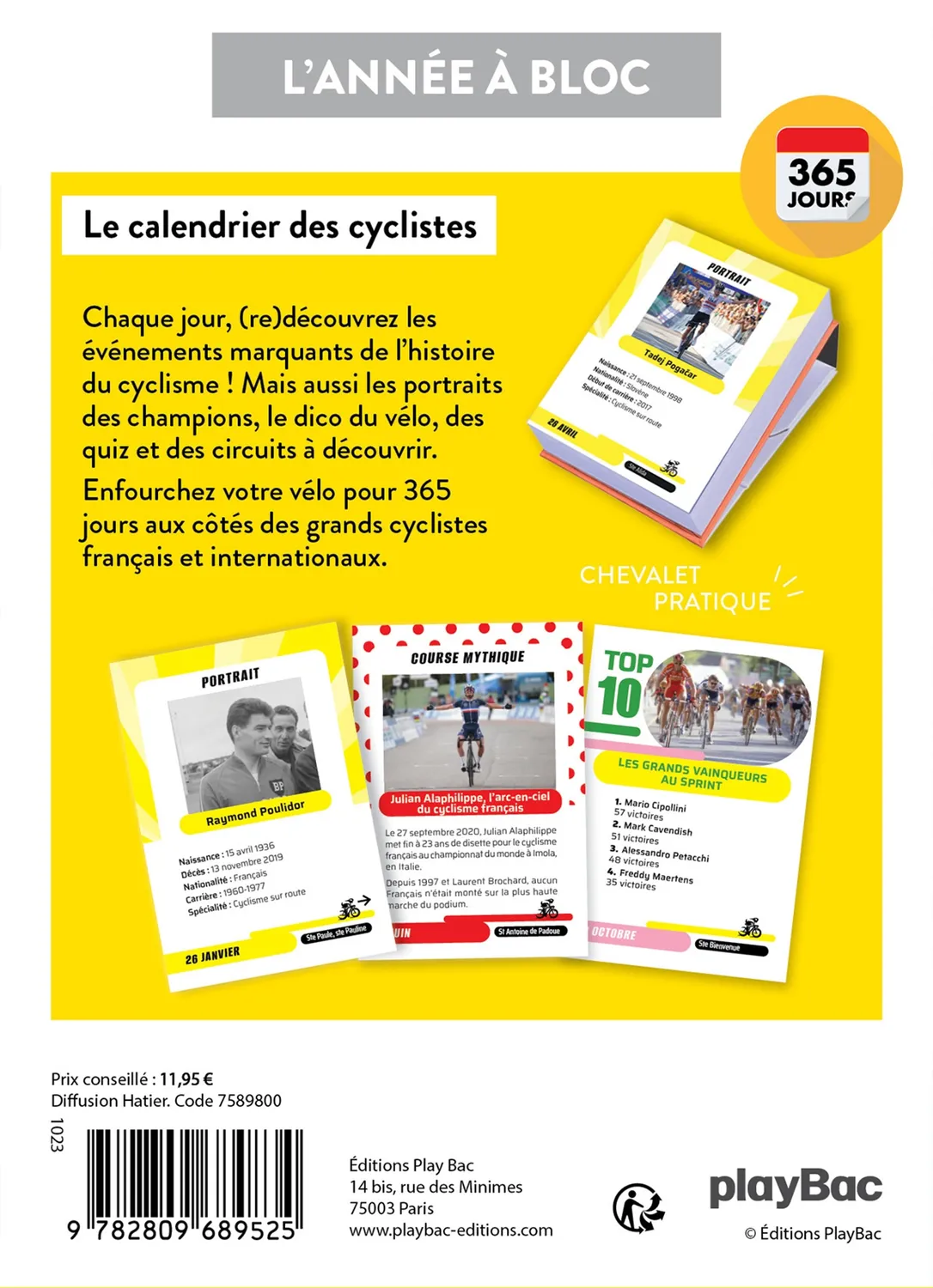 Année à bloc Passion Vélo calendrier 365 jours cyclisme