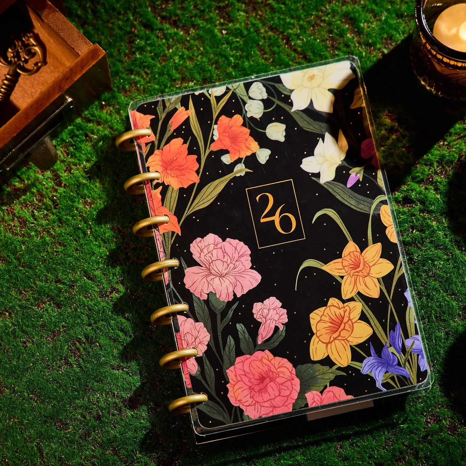 Happy Planner Dark Garden 2026 Mini agenda dashboard 12 mois