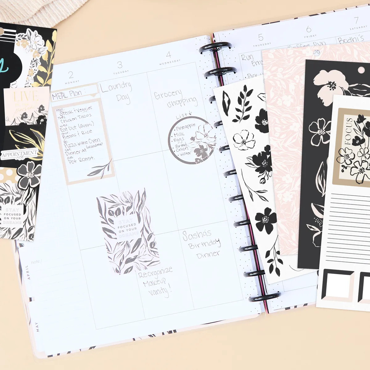 Happy Planner Sketchy Florals stickers value pack 416 pièces