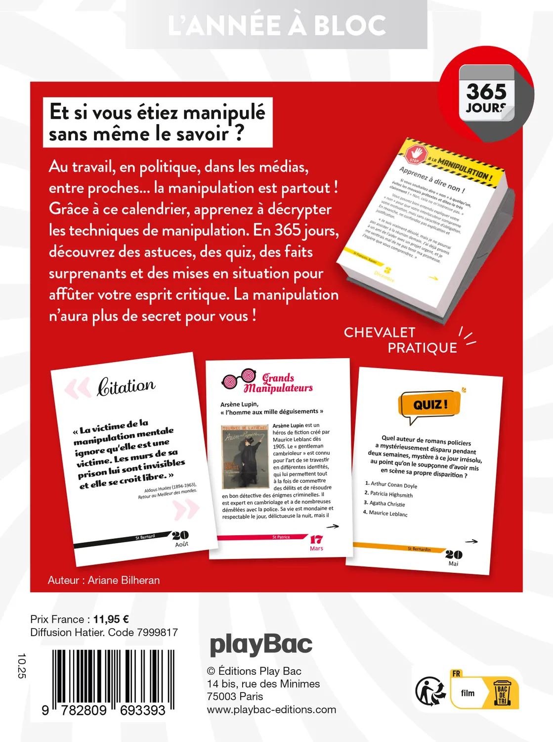 Frigobloc Année à Bloc Pouvoir et Manipulation calendrier 365 jours