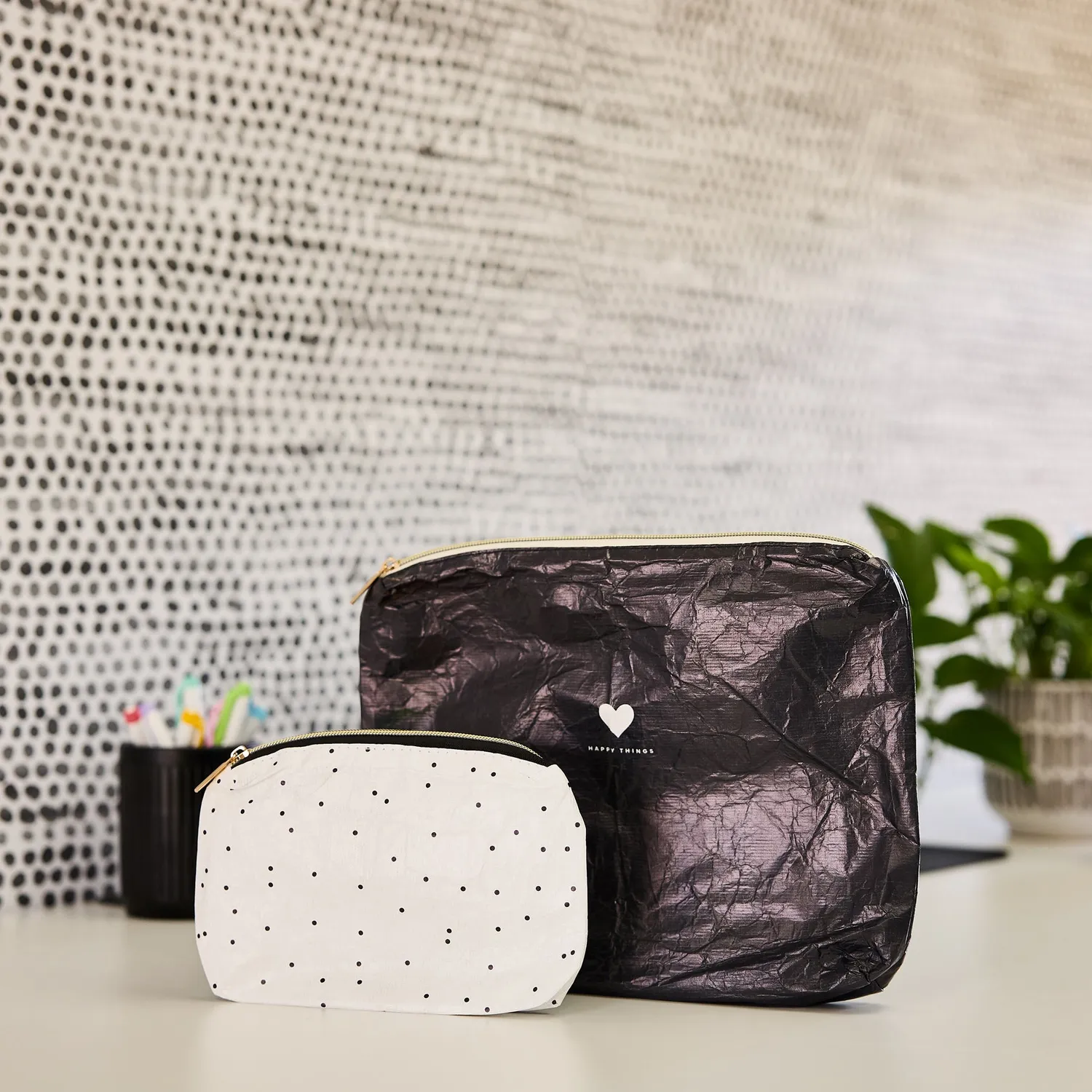 Happy Planner Love L+S trousse nylon 2 pochettes zippées